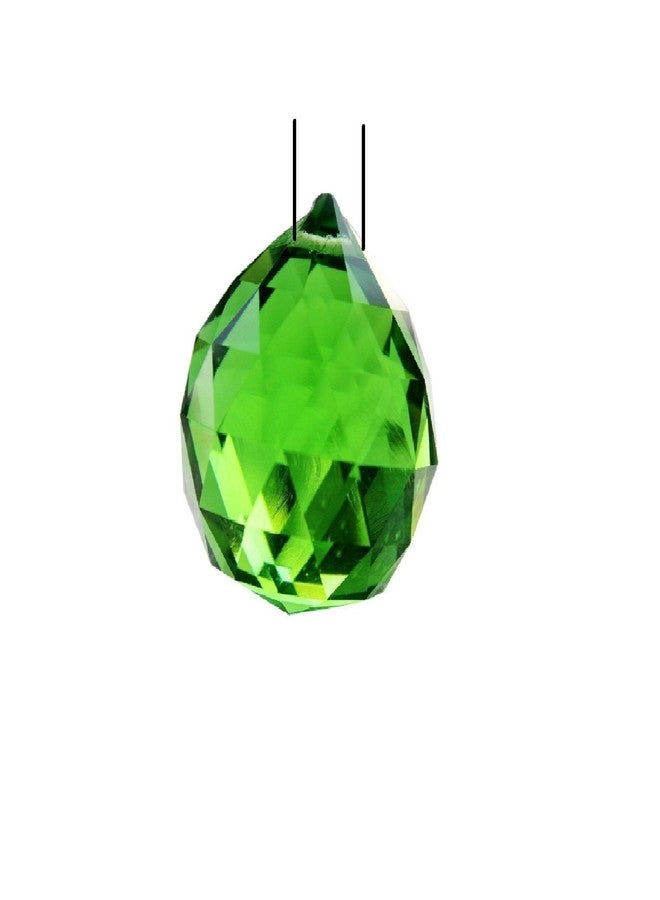 Winberg Crystal Ball Green Crystal Feng Shui Suncatcher Decorating Hanging Faceted Prism Balls CRYSTYGreen - Image 1